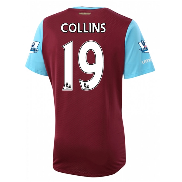 West Ham 2015-16 COLLINS #19 Home Soccer Jersey